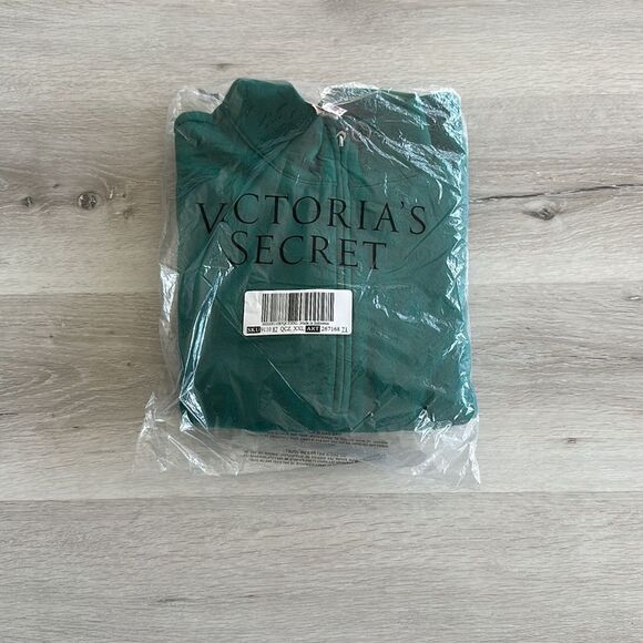 Victoria Secret‎ Cotton Fleece Corset 1/2 zip Mock Neck Green XXL NWT IN PKG - Picture 5 of 7